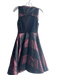 Alice & Olivia Size 0 Black & Pink Acetate Lined Striped Sleeves Backpack Dress Black & Pink / 0