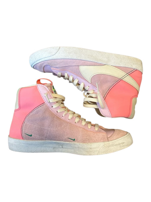 Nike Air Shoe Size 8.5 White & Pink Leather High Top Athletic Sneakers White & Pink / 8.5