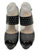 Valentino Garavani Shoe Size 39.5 Black & Pewter Leather Studded Sandals Black & Pewter / 39.5