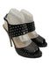 Valentino Garavani Shoe Size 39.5 Black & Pewter Leather Studded Sandals Black & Pewter / 39.5