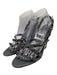 Balenciaga Shoe Size 40 Dark Gray Leather Studded Slingback Strappy Wedges Dark Gray / 40