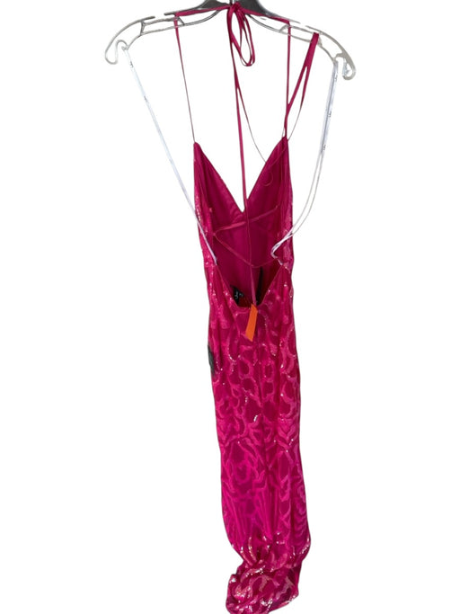 Lulus Size XS Pink Polyester Back Zip Sequins Slit Gown Pink / XS