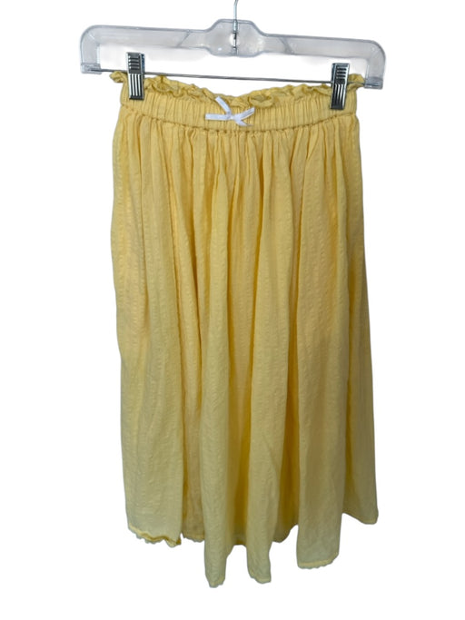 Free People Size XS Yellow Cotton Blend Elastic Waist Lace Trim Maxi Skirt Yellow / XS