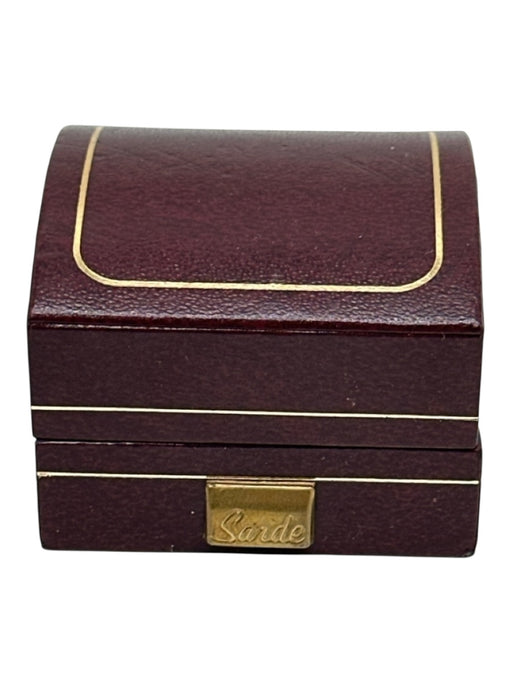 Sarde Clear & Gold 14K Gold Plated Cubic Zirconia Stud Post Back Earrings Clear & Gold