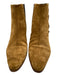 Saint Laurent Shoe Size 39 Mustard Brown Suede Stacked Heel Pointed Toe Booties Mustard Brown / 39