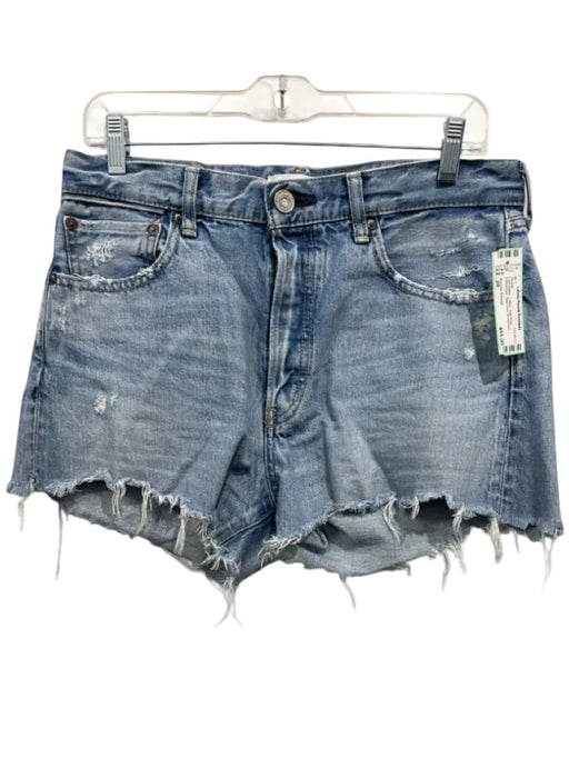 Moussy Vintage Size 28 Light Wash Cotton High Rise Distressed Raw Hem Shorts Light Wash / 28