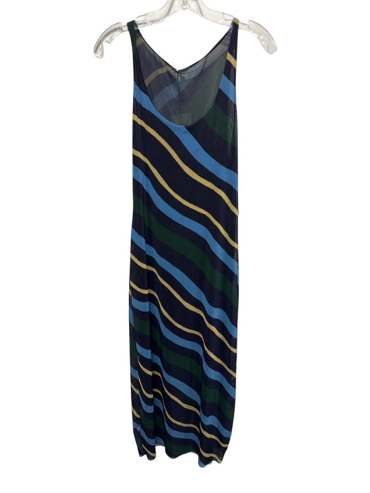 Cala de la Cruz Size 36 Black, Blue, Green Polyester Blend Sleeveless Mesh Dress Black, Blue, Green / 36