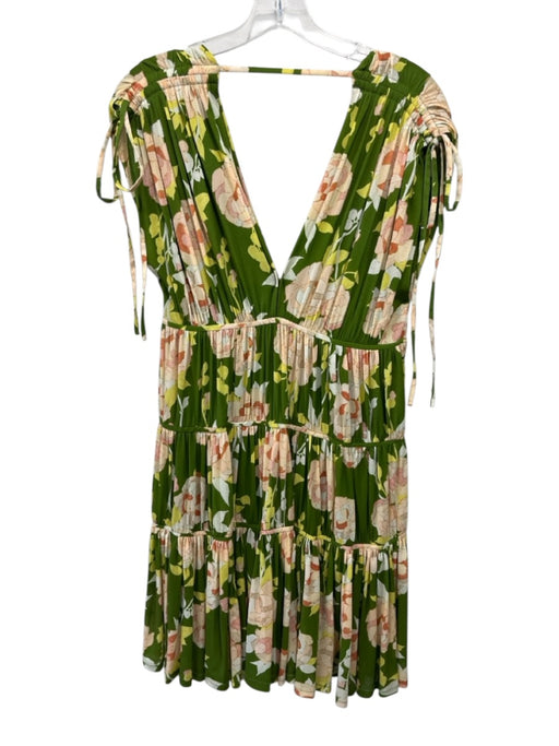 Rebecca Taylor Size Small Green, Orange, Yellow Nylon Sleeveless Floral Dress Green, Orange, Yellow / Small