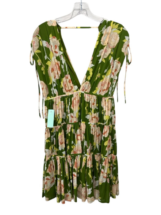 Rebecca Taylor Size Small Green, Orange, Yellow Nylon Sleeveless Floral Dress Green, Orange, Yellow / Small