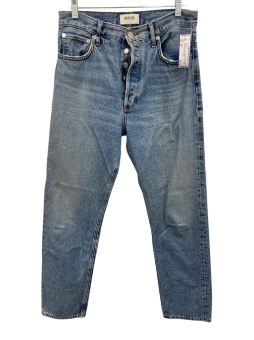 Agolde Size 28 Mid Wash Cotton Button Front Straight Leg 5 Pocket Jeans Mid Wash / 28
