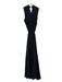 A.L.C. Size 10 Black Viscose Pleated scallop trim Open Back Maxi Dress Black / 10