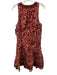 Ramy Brook Size 4 Burgundy Red & pink Silk & Polyester Sleeveless V Neck Dress Burgundy Red & pink / 4