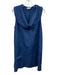 XiRENA Size M Blue & White Cotton Short Puff Sleeve Split Neck Paisley Dress Blue & White / M