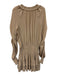 Ramy Brook Size S Beige Polyester Long Sleeve Split Neck Smocked Waist Dress Beige / S
