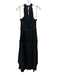 Diane Von Furstenberg Size M Black Polyester Blend Plisse High Neck Maxi Dress Black / M