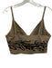 Rachel Comey Size 4 Brown & Black Cotton Spaghetti Strap Sequin V Neck Crop Top Brown & Black / 4