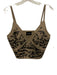 Rachel Comey Size 4 Brown & Black Cotton Spaghetti Strap Sequin V Neck Crop Top Brown & Black / 4