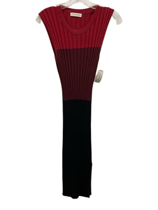 Altuzarra Size M Red, Purple & Black Viscose & Polyamide Sleeveless Midi Dress Red, Purple & Black / M
