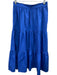 XiRENA Size M Blue Cotton Elastic Waist Midi Tiered Skirt Blue / M