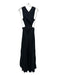 A.L.C. Size 2 Black Rayon Blend Pleated Cut Out Back Square Neck Maxi Dress Black / 2