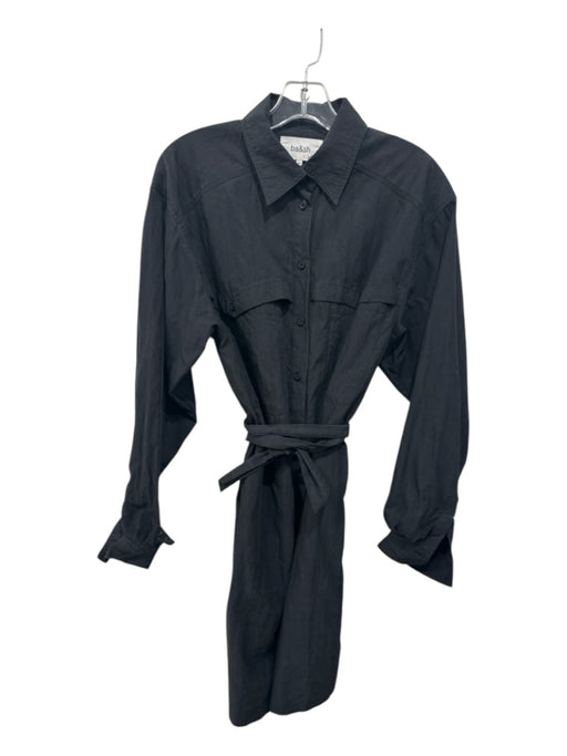 BA & SH Size XS Washed Black Lyocell blend Button Down Pockets Above Knee Dress Washed Black / XS