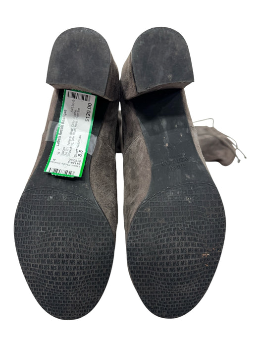 Stuart Weitzman Shoe Size 8.5 Gray Suede Drawstring Low Block Heel Boots Gray / 8.5