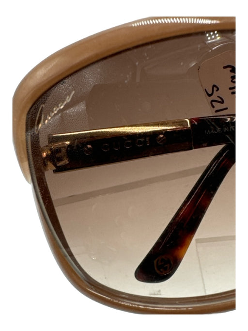 Gucci Tan & brown Acetate Tortoise Bamboo Gold Hardware Sunglasses Tan & brown