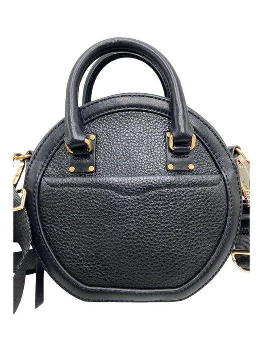 Rebecca Minkoff Black Leather Gold hardware Top Handle Crossbody Strap Bag Black / Small