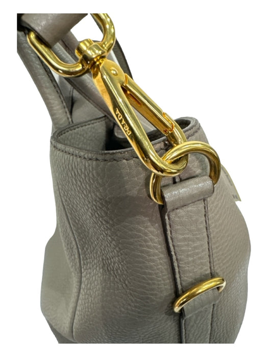 Prada Taupe Calf Leather Top Handle Shoulder Strap Gold Hardware Zip Pocket Bag Taupe / Large