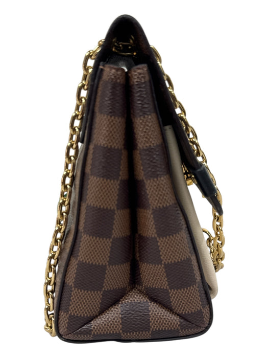 Louis Vuitton Brown & Cream Coated Canvas Leather Damier Ebene Shoulder Bag Brown & Cream / Medium