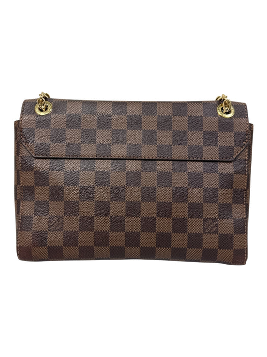 Louis Vuitton Brown & Cream Coated Canvas Leather Damier Ebene Shoulder Bag Brown & Cream / Medium