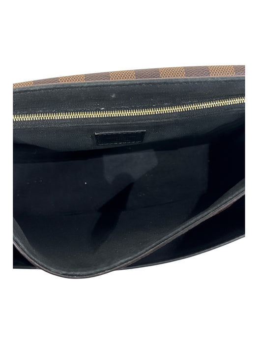 Louis Vuitton Brown & Cream Coated Canvas Leather Damier Ebene Shoulder Bag Brown & Cream / Medium