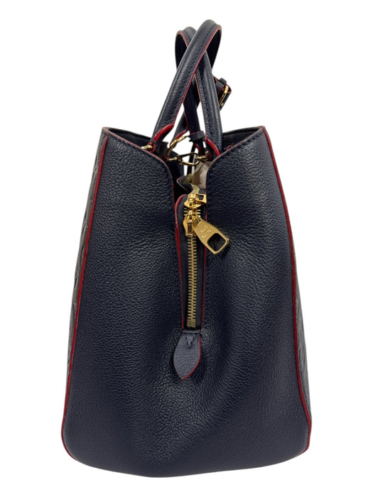 Louis Vuitton Navy Blue Lambskin Gold Tone Hardware Empreinte Tote Bag Navy Blue / M