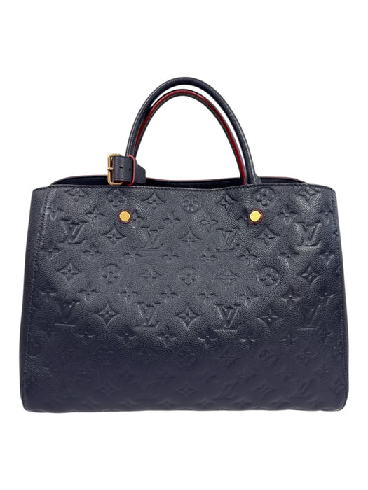 Louis Vuitton Navy Blue Lambskin Gold Tone Hardware Empreinte Tote Bag Navy Blue / M