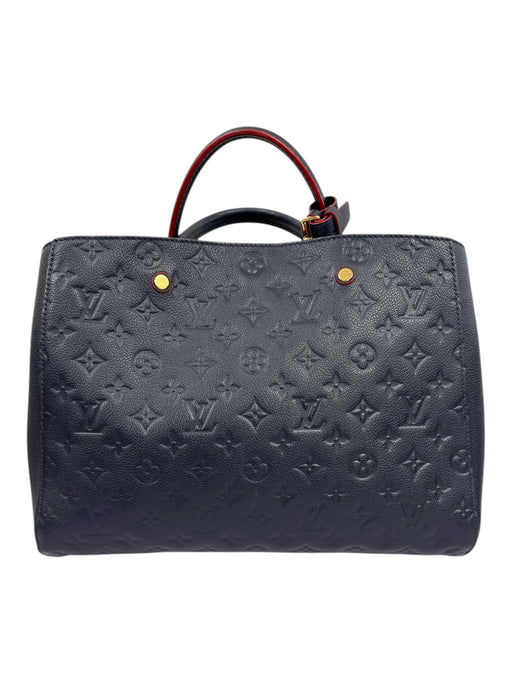 Louis Vuitton Navy Blue Lambskin Gold Tone Hardware Empreinte Tote Bag Navy Blue / M