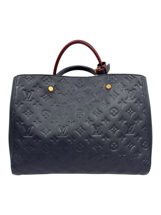 Louis Vuitton Navy Blue Lambskin Gold Tone Hardware Empreinte Tote Bag Navy Blue / M