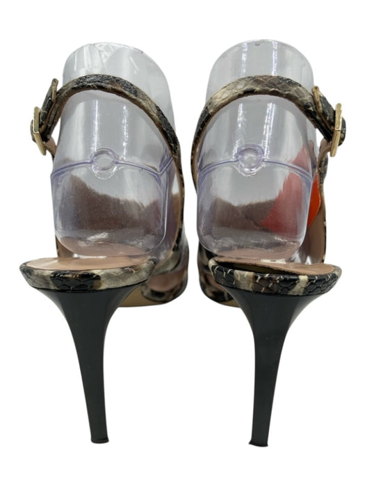 Diane Von Furstenberg Shoe Size 8 Black, Taupe, White Leather Buckle Pumps Black, Taupe, White / 8