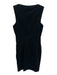 Helmut Lang Size 6 Black Cotton Blend Sleeveless Panel Detail V Neck Dress Black / 6