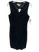 Helmut Lang Size 6 Black Cotton Blend Sleeveless Panel Detail V Neck Dress Black / 6