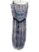 Ramy Brook Size M White & Blue Polyester Abstract Print Drawstring Waist Dress White & Blue / M