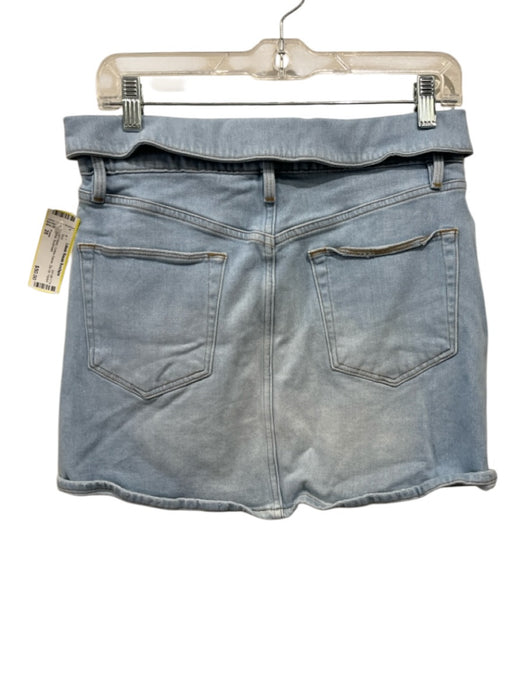 Frame Size 28 Light Wash Cotton Denim Zip Up Faded Detail Skirt Light Wash / 28