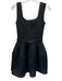Maje Size 2 Black Cotton Blend Sleeveless Mesh Overlay Zip Front Dress Black / 2