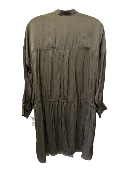 Zadig & Voltaire Size XS Taupe Beige Polyester Satin Long Sleeve Dress Taupe Beige / XS