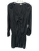 Ramy Brook Size M Black Polyester Satin Long Sleeve Lace Up Front Dress Black / M