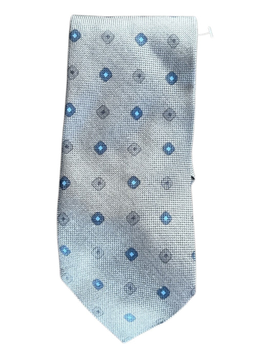 Zegna Gray & Blue Silk Medallion Men's Ties Gray & Blue