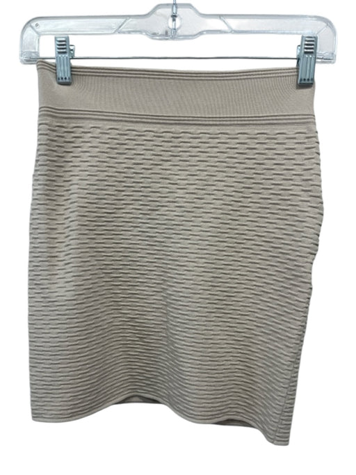 IRO Size M Beige Viscose Blend Textured Knit Side Zip Mini Skirt Beige / M