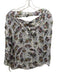 IRO Size 32 White & Multi Viscose Abstract Print Semi Sheer Wide Neck Top White & Multi / 32