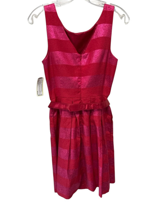 Trina Turk Size 2 Red & Pink Polyester Blend Metallic Stripe Sleeveless Dress Red & Pink / 2