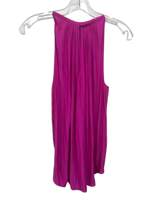 Ramy Brook Size XXS Fuchsia Polyester Sleeveless High Neck Gathered Neck Top Fuchsia / XXS