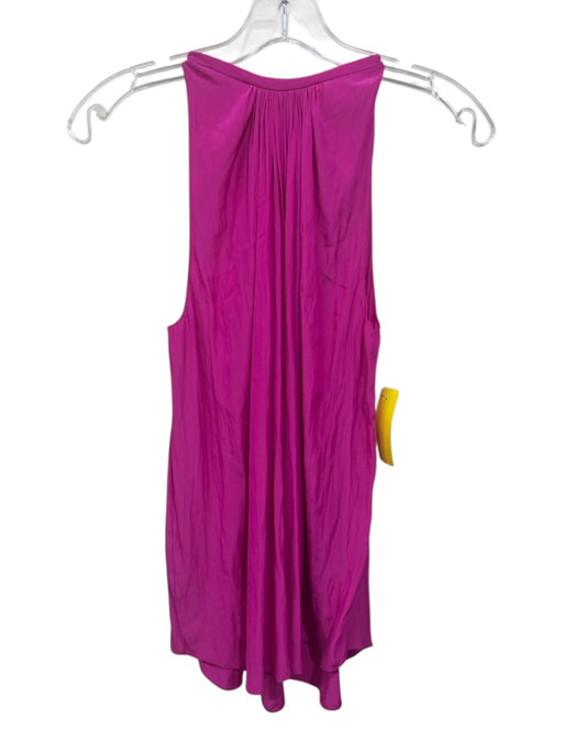 Ramy Brook Size XXS Fuchsia Polyester Sleeveless High Neck Gathered Neck Top Fuchsia / XXS